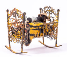 Load image into Gallery viewer, Todd Krueger Baby Chimpanzee Sleeping In Baby Cradle with Little Babar
