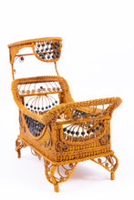 Load image into Gallery viewer, Sandra Knight Wicker Baby Crib with Canopy
