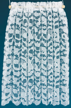 Curtains: Lace Panel, 1-1/2 In White (BB50102)