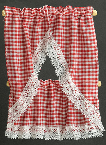 Kitchen Curtain: Gingham Red By Barbara O'Brien (BB50606)