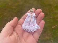 Load image into Gallery viewer, Victorian Blonde Mother &amp; Baby Dolls Pink and White Dress
