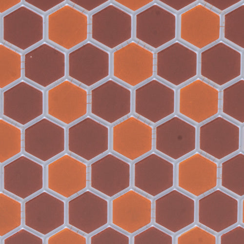 Tile Floor: 3/8 Hexagons, 11 X 15 1/2, Dark Terra Cotta/Terra Cotta (FF60693)