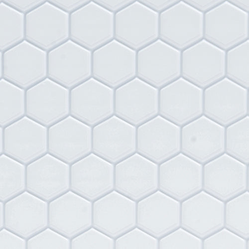 Tile Floor: 3/8 Hexagons, 11 X 15 1/2, White/White (FF60695)