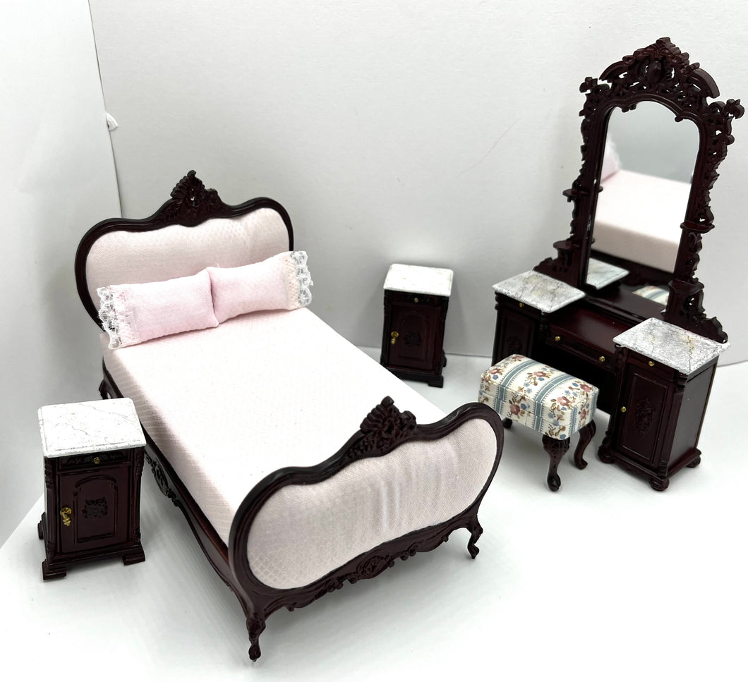 Five Piece Bedroom Set - Mahogany Wood