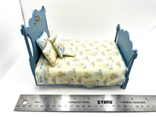 Load image into Gallery viewer, Blue Bedroom Set With Yellow Floral Patterned Bedspread
