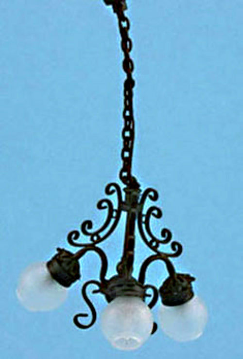 CHANDELIER WITH 3-LIGHT FROSTED GLOBE LAMP (MH1013)