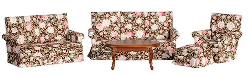 Floral Living Room Set - 5 Pieces