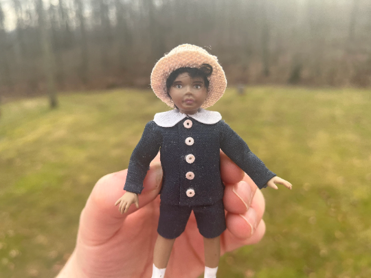 Victorian Little Boy Doll in Skimmer Hat & Boat Clothes