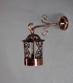 Gramacy two piece copper dollhouse coach lamp (W3C)